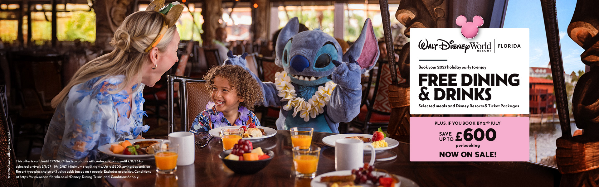 2027 Walt Disney World – Free Dining & Drinks